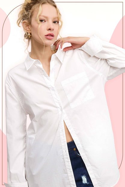 SRT7809-Classic Collared Button Down Poplin Shirts Easter