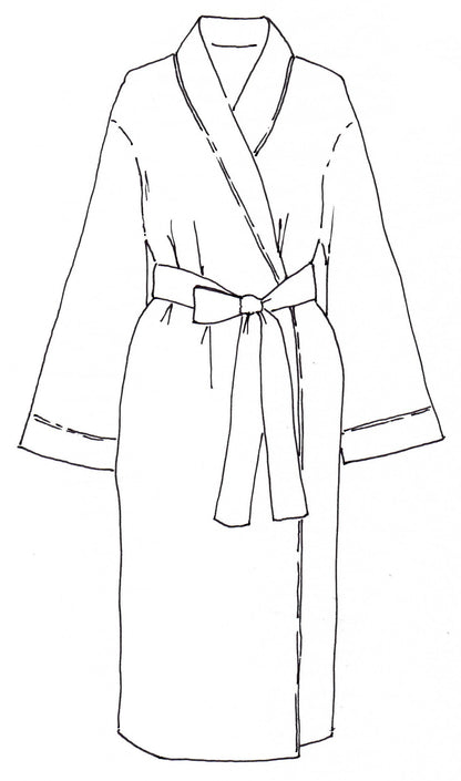 Blue Seersucker-Navy Robe