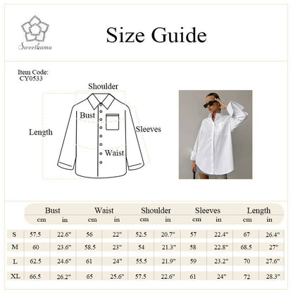 White Lapel Collar Botton Down Fit Daily Shirt CY0533