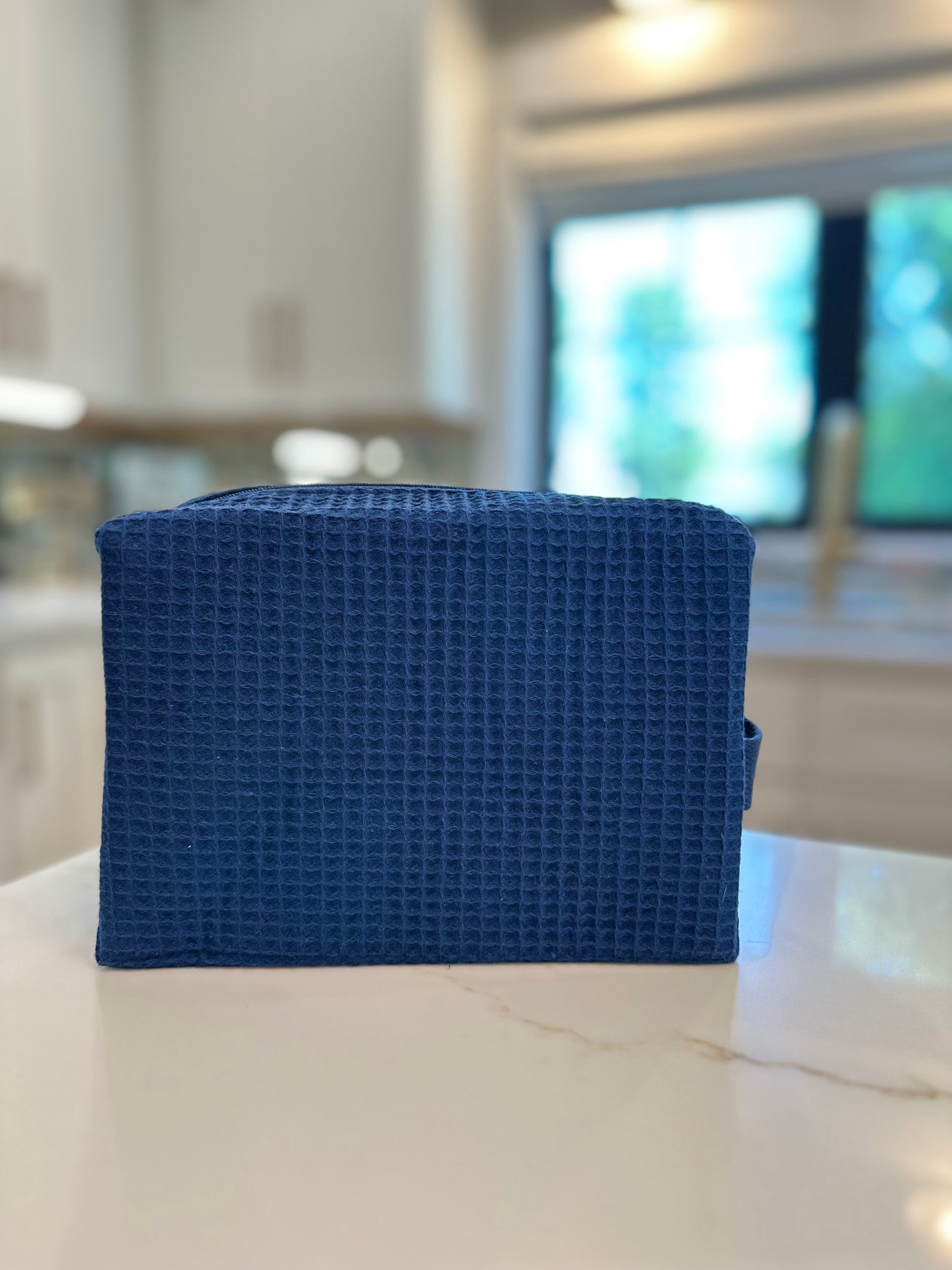 Larger Cotton Waffle Pouch with Pocket