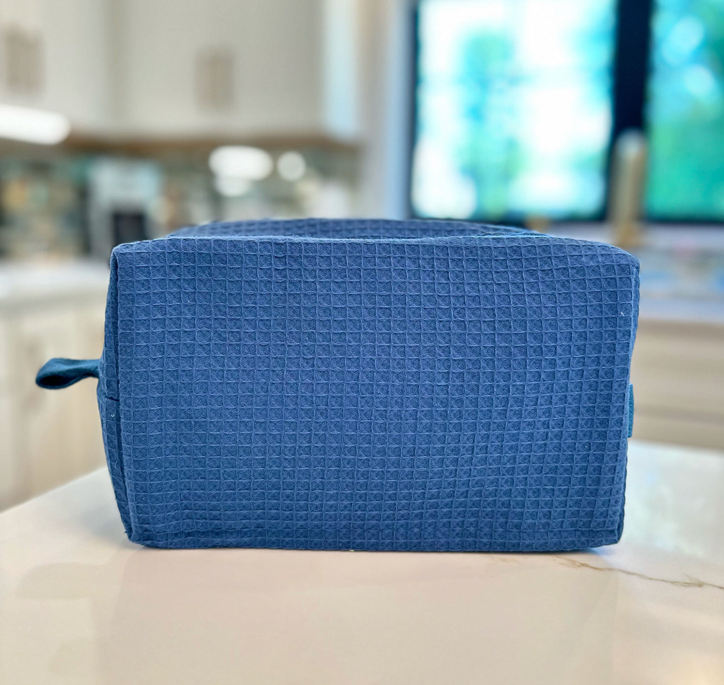 Larger Cotton Waffle Pouch with Pocket