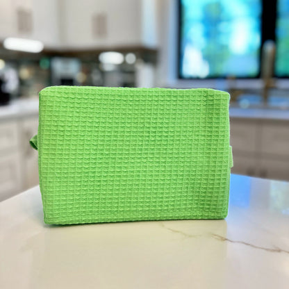 Larger Cotton Waffle Pouch with Pocket
