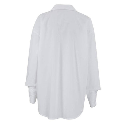 White Lapel Collar Botton Down Fit Daily Shirt CY0533